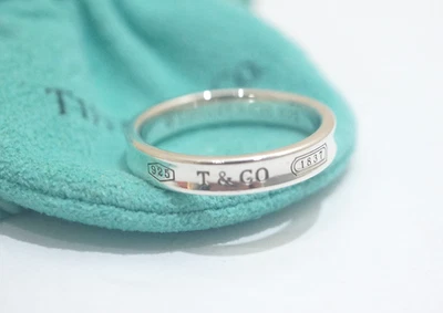 Tiffany & Co. Sterling Silver 1837 Narrow Band Ring Size 9" - Image 1 of 4