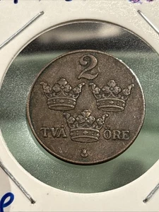1936 Sweden 2 Ore Coin Swedish Money - Picture 1 of 2