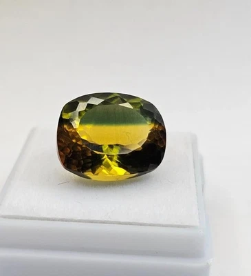 Awesome Bi-Colour Tourmaline Cushion Cut 11+ Ct Natural Certified Loose Gemstone - Image 1 of 4