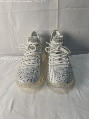 Gently Loved White with Rhinestones Steve Madden Casual Sneakers - Size 8 M - Image 1 of 4