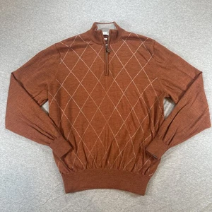 Maglione Peter Millar uomo M lana merino Argyle 1/4 zip finto collo - Foto 1 di 10