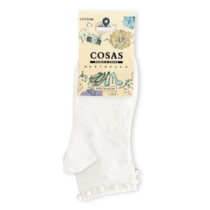 BNWT New Ladies Cream Beaded Ankle Socks Size UK 6-8 EU 39-42 - Picture 1 of 3