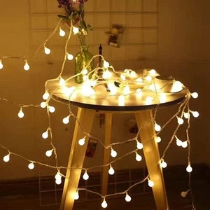 Globe String Lights 49 Feet 100 led,8 49.2ft string lights plug in, White - Picture 1 of 9