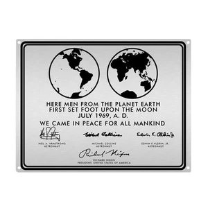 Letrero de aluminio réplica de placa de aterrizaje lunar de la NASA - Imagen 1 de 1