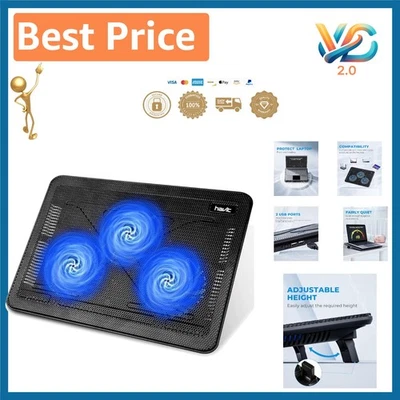 Portable 15.6-17" Laptop Cooler with Adjustable Height & Ultra-Quiet Fans - Image 1 of 4