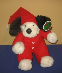New 1997 Wishpets "Judd" Black & White Christmas Pajamas Plush Stuffed Animal - Picture 1 of 1