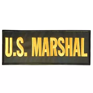 Gilet antiproiettile ricamato US MARSHAL Large XL 10x4 pollici toppa chiusura SWAT - Foto 1 di 5