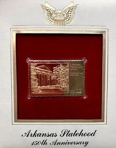 Golden Replicas United States Stamp - 1986 -Arkansas Statehood 150th Anniversary - Picture 1 of 3
