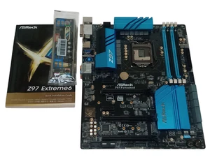 ASRock Z97 Extreme6 Rev. 1.02 Mobo, nowa osłona I/O + pakiet instrukcji instalacji działający - Zdjęcie 1 z 6