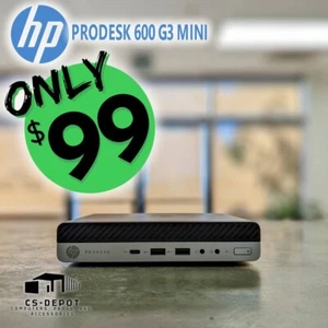 HP 600 G3 mini i5-6500T 16GB RAM 256GB SSD WIFI Windows 10 PRO w/Power Adapter - Afbeelding 1 van 5