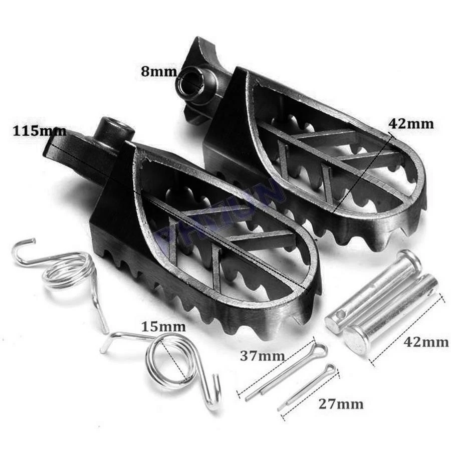 Black Stainless Steel Front Foot Peg Driver Footrest Accessories fits Motorcycle Foto 1 de 4