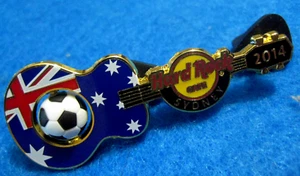 SYDNEY 2014 SPIN FOOTBALL SOCCER BALL AUS FLAG GUITAR SERIES Hard Rock Cafe PIN - Picture 1 of 1