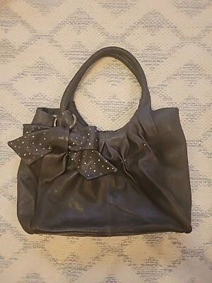 Bolso de Mano Junior Drake Daijah Cuero Tachonado Marrón Chocolate Oscuro. Boho  Foto 1 de 4