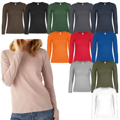 B&C Women's T-Shirt #E150 Long Sleeve, Damen Langarm Rundhals T-Shirt TW06T - Bild 1 von 4