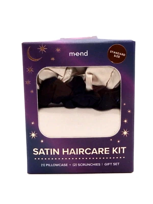 Kit de cuidado del cabello satinado Mend 1 funda de almohada y 2 juego de regalo crujientes Foto 1 de 4