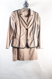 Akris Punto Women Suit Set khaki with Black Stripe US size 6 - Picture 1 of 13