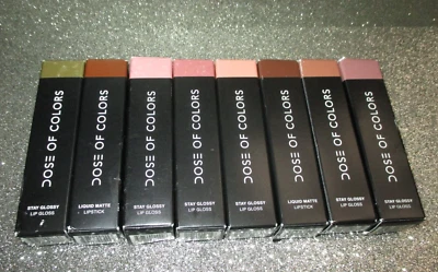 Lot of 8 x Dose Of Colors Liquid Matte Lipstick& Stay Glossy Full Size NIB - Image 1 of 2