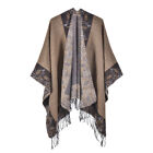 Celeb Cashmere Like Poncho Blanket Wrap Shawl Cape Winter Top Coat Animal Print