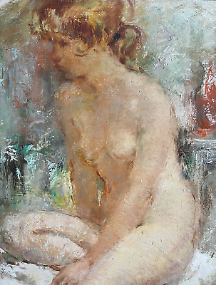 Grand Tableau Signé Maryse Ducaire Roque Nu Féminin Curiosa Original Painting • 945.73€