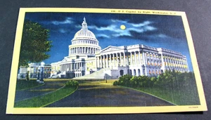 Old Post Card  U.S. Capitol by Night Mint PA18 - Picture 1 of 2