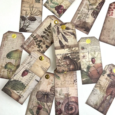 Forest Strawberry Nature Tag Die Cut Shapes Vintage Style Collage Junk Journals - Image 1 of 3