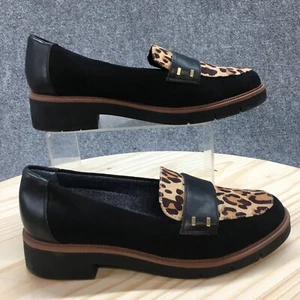 Dr Scholls Be Free Shoes Womens 7 M Grow Up Loafers Leopard Black Brown Slip On - Picture 1 of 17