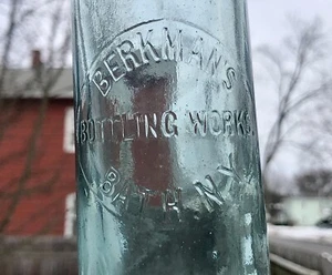 Rare Hutch Blobtop Emb. Berkmans Bottling Works Bath NY - Picture 1 of 5