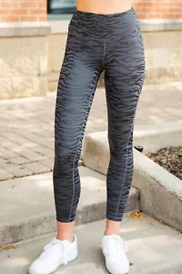 Zebra Stripe Tummy Control Leggings Lg - Picture 1 of 8