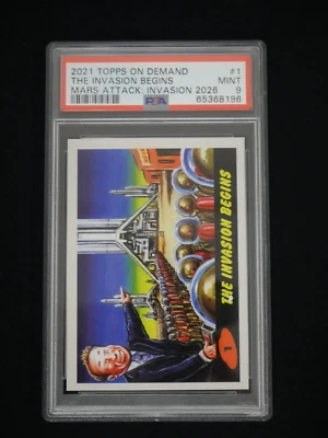 2021 TOPPS ON DEMAND MARS ATTACK: INVASION 2026 THE INVASION BEGINS PSA 9 MINT - Image 1 of 2
