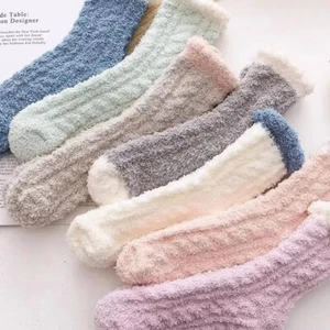 5-30P Women Ladies Fluffy Bed Socks Winter Soft Warm Lounge Slipper Fleece Sock - Picture 1 of 29