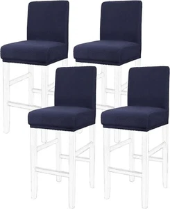 PiccoCasa Set of 4 Bar Stool Covers with Elastic Bottom, Stretch & Removable - Picture 1 of 8