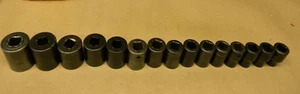 SNAP-ON 1/2" DR 15PC METRIC 6PT SHALLOW IMPACT SOCKET SET 10-24MM #315IMMYA - Picture 1 of 6