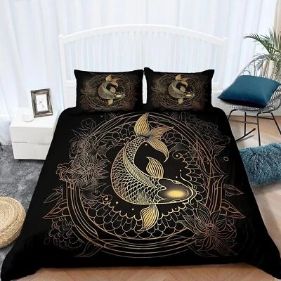 Joy Of Fishing  Duvet Quilt Cover Bedspread Bedding Queen Pillowcase - Image 1 of 4