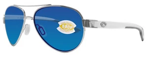 Espejo Costa Del Mar Loreto Paladio Plata Blanco Azul 580 Plástico Polarizado - Imagen 1 de 9