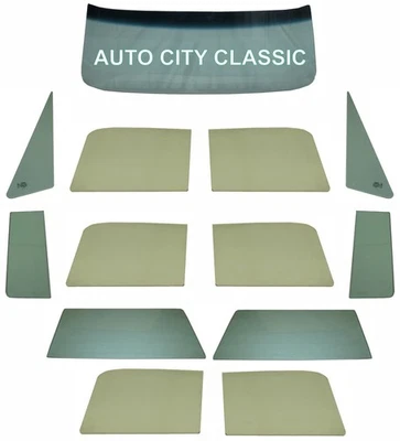 Chevy GMC Suburban 1967 parabrisas de vidrio puerta de ventilación cuarto granero trasero juego verde Foto 1 de 4