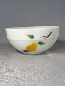 Vtg Anchor Hocking Fire King Gay Fad Fruits #14 Bowl Handpainted Milk Glass - Picture 1 of 7