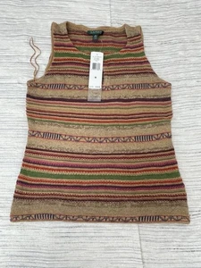 Canotta donna Lauren Ralph Lauren lino misto seta maglia taglia M - Foto 1 di 12
