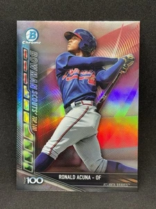 Ronald Acuna Jr 2017 Bowman Chrome Scouts Update #BSU-RA Refractor - Braves - Picture 1 of 2