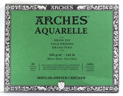 ARCHES Watercolour Cold Pressed 140lbs. 8”x10" 100% Cotton 20 Sheets NEW SEALED