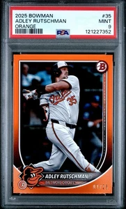 2025 Bowman Adley Rutschman Orange Color Match #35 PSA 9 Baltimore Orioles /25 - Picture 1 of 2