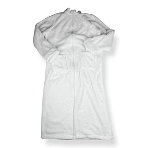 LL Bean Wicked Fleece Morgenmantel Full Zip Hausmantel Bad lange Taschen XL weiß Plüsch - Bild 1 von 12