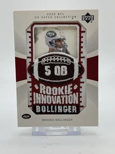 2003 UD NFL Patch Collection Card #131 Brooks Bollinger Jets Rookie Innovation - Bild 1 von 2