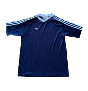 Vintage 90s Adidas Blue Football Soccer Jersey Shirt Made In USA Size Large RARE - Picture 1 of 8