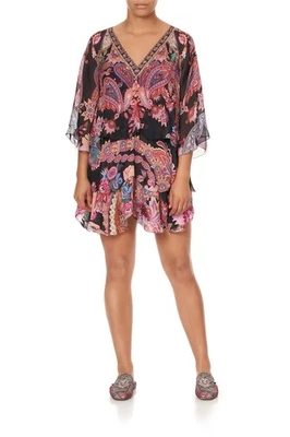 Camilla Dress Size Medium M Swinging Sixties Bat Sleeve Short Layered Frill - Image 1 of 4