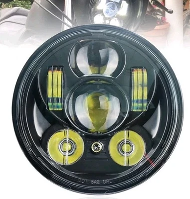 Круглая светодиодная фара 5,75 дюйма 5 3/4 Hi-Lo для Yamaha V Star 250 950 1100 1300 - Изображение 1 из 4