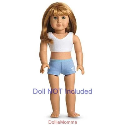 Nuevo JUEGO TOP DEPORTIVO AMERICANO NIÑA Y BREVE AZUL ~ Accesorio de ropa interior niño retirado Foto 1 de 4