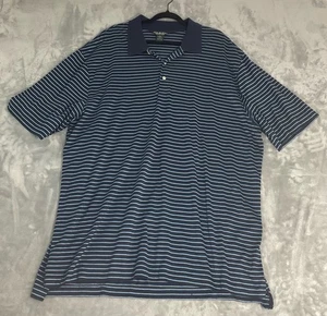 Brooks Brothers Country Club Polo Shirt Navy Blue Stripe Mens Size XXL Golf - Picture 1 of 7