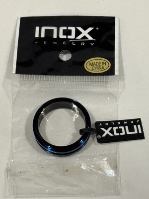 INOX мужской черный w/синий из нержавеющей стали группы кольцо размер 12 новый - Изображение 1 из 3
