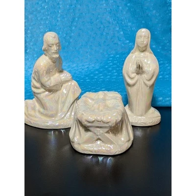 Belén de cerámica molde holandés iridiscente José María Niño Jesús 3 piezas Foto 1 de 4