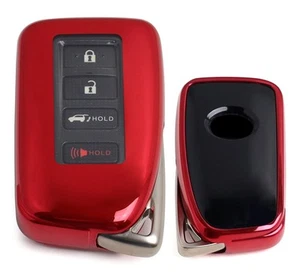 Chrome Finish Red TPU Key Fob Protective Cover Case Compatible with Lexus is ... - Picture 1 of 7